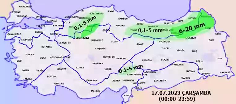 4. Gün yağış haritası